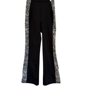 Free People Movement Checkmate Flare Leggings Black White Stripe Pants Sz XS